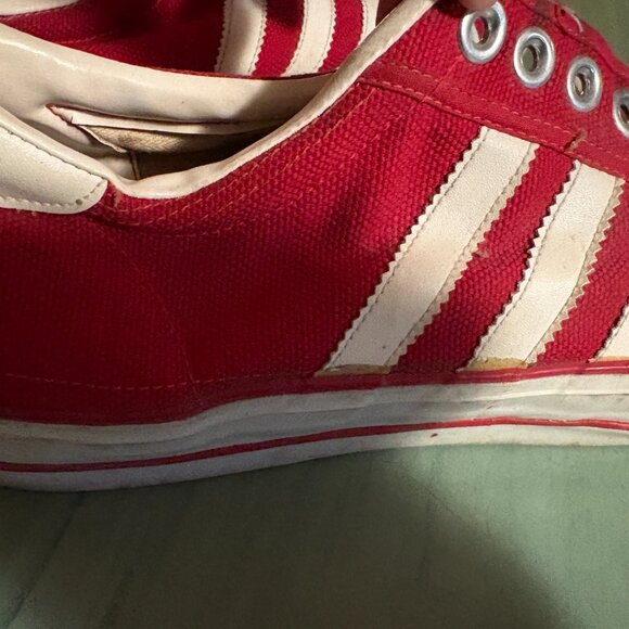 Vintage 70s Adidas Die Marke Mit Den Taiwan Red Sneakers Size 12.5 - Picture 5 of 16